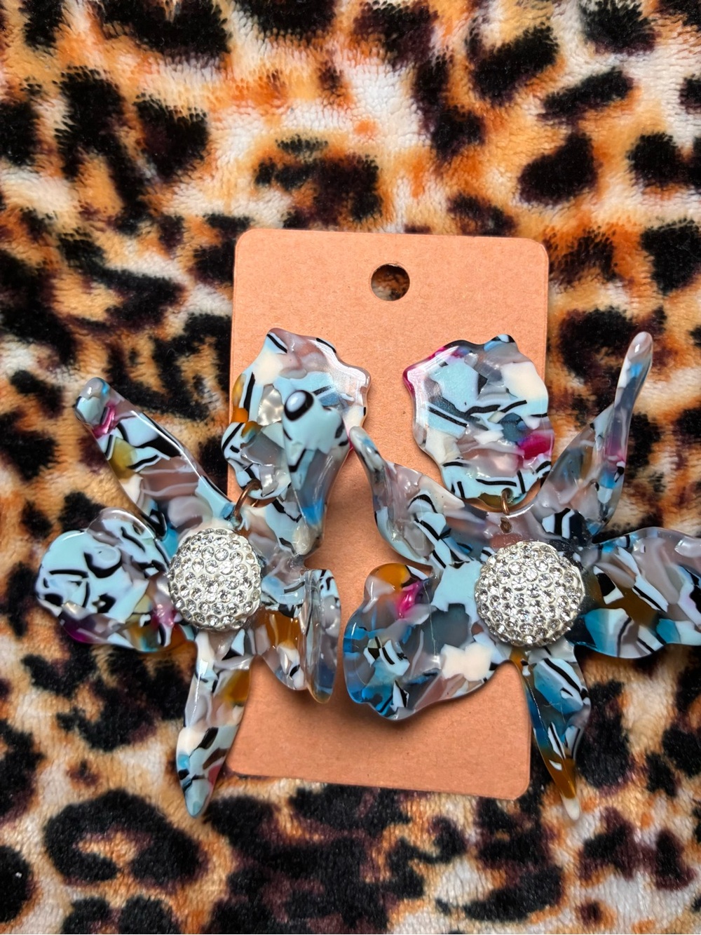 Lele Sadoughi Crystal Turquoise Confetti Lily Earrings